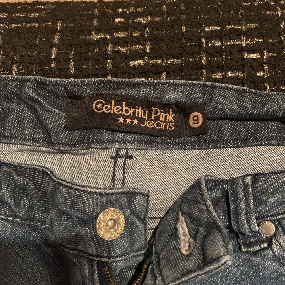 Celebrity pink jean shorts